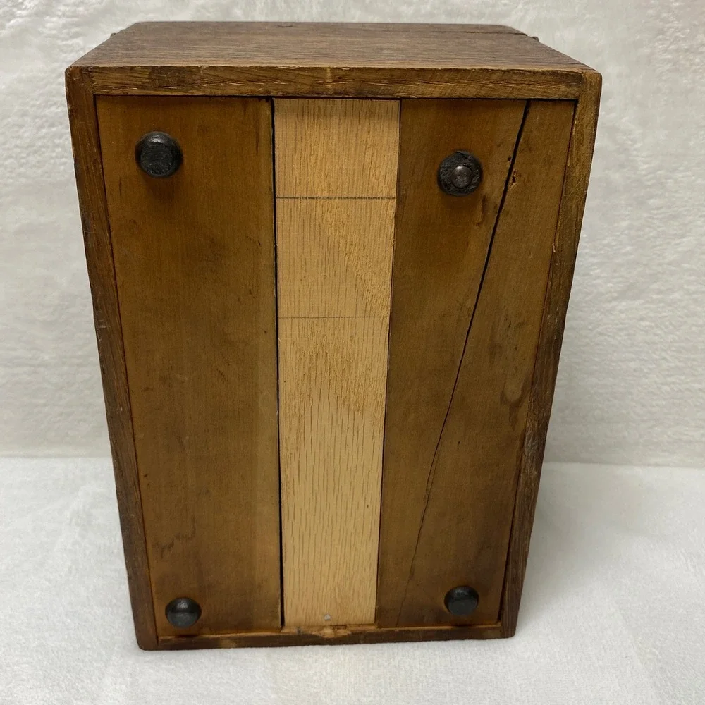 VTG Weis Oak Wooden Recipe Card Catalog Box Dovetail Assembly Made in USA
